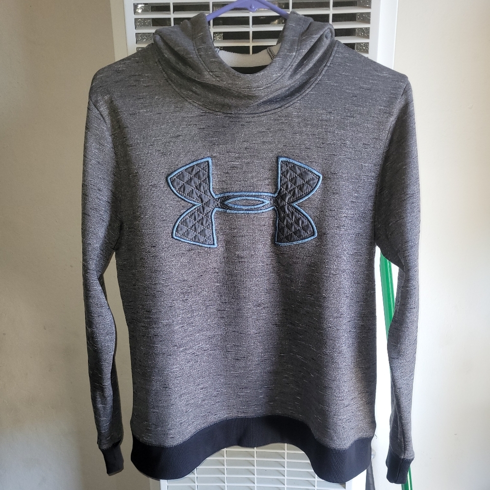 Under Armour Charcoal Women's Hoodie with Blue Logo
